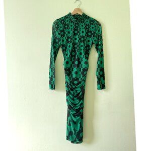 Farm Rio Green Lovedaisy Tulle Midi Dress